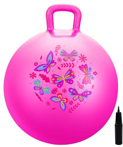 U&C Planet 45CM Pallone da Salto per Bambini 3-8 Anni Supporta Fino a 100 kg Design Antiscivolo con Pompa Palla da Salto in PVC per Interni ed Esterni