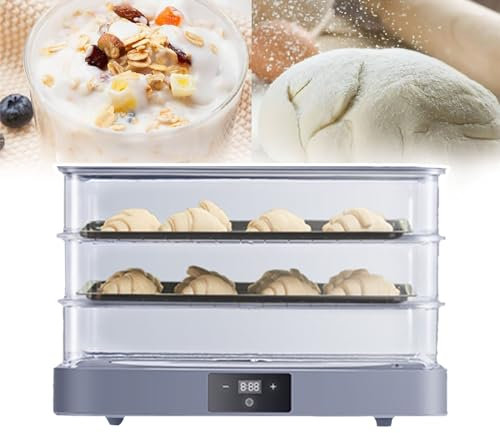 DDNGEJ Brotgärmaschine, temperaturgesteuerte Brotgärbox, geeignet für fermentierten Joghurt, Brot, Pizza, 3-lagige transparente Gärschale, Unterstützung 1 m