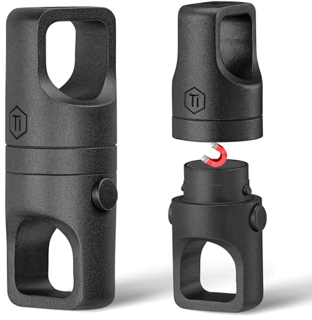 KeyUnity KA48BK Porte-clés magnétique en Titane à libération Rapide, pivotant à Double extrémité en Titane à 360°, système de Fermeture sécurisé, Liaison rotative