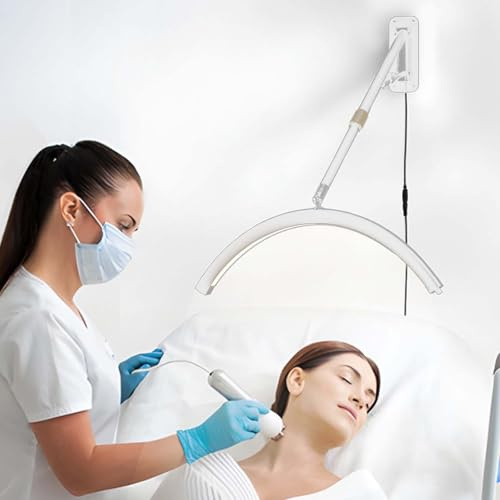 HCAUYNN Led Beauty Half Moon Lamp for Tattoo Barbershop, Wall-Mounted Lamp for Lashes Makeup Fill Light,Scalable 62-113Cm,White