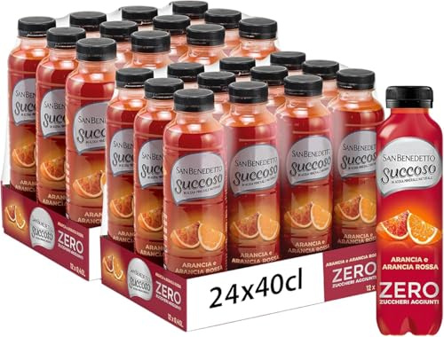 24X Succoso Zero ARANCIA ROSSA gusto di Arancia e Arancia Rossa, Succo di Frutta Senza Zuccheri Aggiunti 400ml (2025)