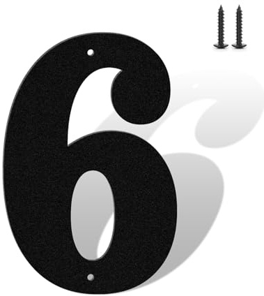 Numeri civici da 15,24 cm per esterni Cartello indirizzo moderno - Lettere in metallo nero opaco Targa numeri porta per casa strada giardino e ufficio Lettere numeri resistenti alle intemperie (Numero