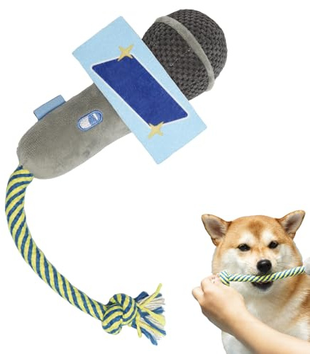 Beißspielzeug für Kätzchen, Mikrofon, Katzenminze, Hunde-Beißring mit Klangglocken, interaktives Plüschseil für Langeweile, drinnen und draußen, Wohnung, Zuhause, Reisen, Werfen, Spielen, Zerren
