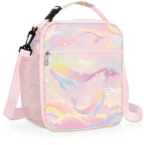 Clastyle Insulated Kids Lunch Bag with Bottle Holder Sea Animals Lunch Box