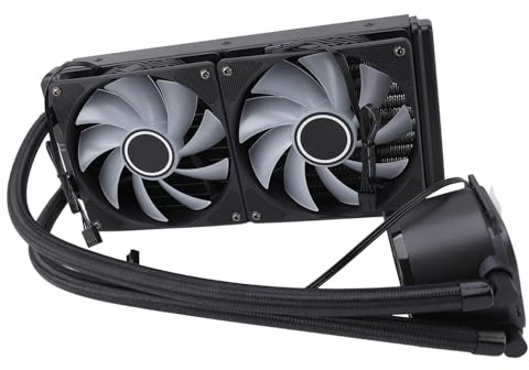 SIXRUN Ventilador de Refrigeración Líquida para CPU de 240 Mm Integrado, Refrigerador Líquido ARGB RGB Dual PWM para LGA2066 2011 1151 1155 1156 1200 1700, AM4 AM5