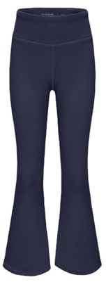 Leggings svasati foderati in pile per ragazze Pantaloni da scuola in cotone Pantaloni da yoga neri Pantaloni da tuta termici invernali per bambini Pantaloni a campana solidi Pantaloni da balletto