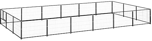 Hundezwinger, Laufstall Für Hunde, Freilaufgehege, Tierlaufstall, Welpenauslauf, Hundezwinger Schwarz 18 m² Stahl Fürs Kleine Haustiere, Kaninchen, Katze, Welpe