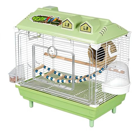 Undulatbur,Genomskinlig Portabel Buret För Nymfkakadua - Fågelbur Med Trästång - För Ara Conure Kakadua Fink Och Undulat