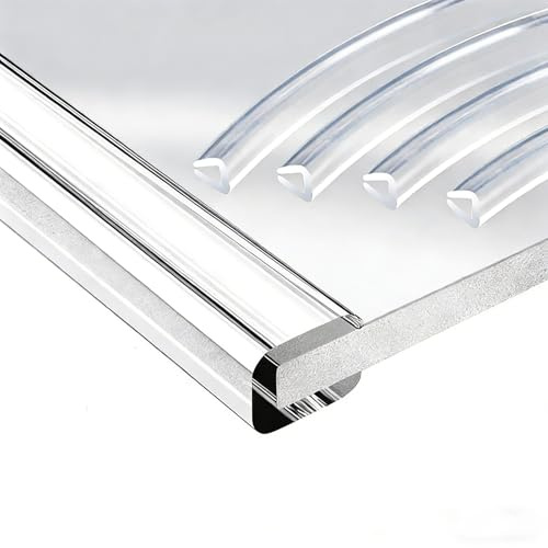 Protezione for Bordi Trasparente, Rivestimento for angoli a Forma di U da 5 M, Protezione per Bordi in Vetro for Pannelli, Angoli del Tavolo, Cassetti(10-11mm/0.4-0.43in)