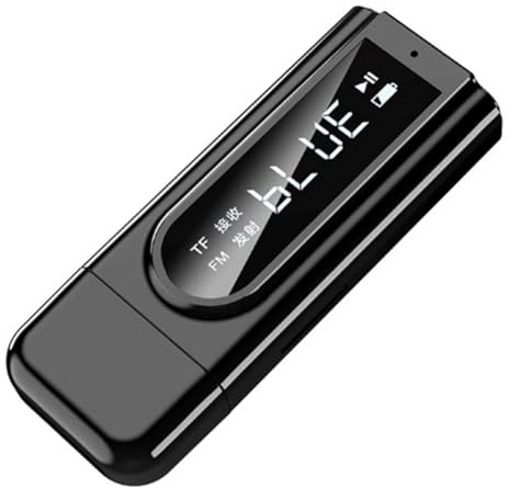 Hndhbfgrt FM Stereo Bluetooth 5.0 Receiver Transmitter Aux Wireless Audio Adapter USB Dongle TF Card Slot Solt LCD Screen