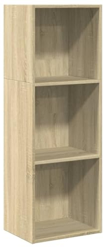Favemtsl Libreria in rovere Sonoma, scaffale sottile con scomparti aperti, scaffale in legno per soggiorno e ufficio, stabile scaffale per documenti, 40 x 30 x 114 cm