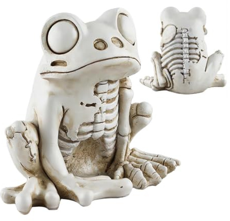 Skelettdjur Spöklik Realistisk Dekorativ Hartsgroda Dekorationsfigur | Halloween Djurskelett Dekorationsfigur för utomhusbruk i trädgården, på verandan, i träd, på kyrkogården, i spökhus och på
