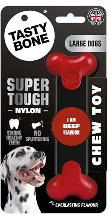 Rosewood 57021 TastyBone extra robustes Hundespielzeug aus Nylon mit Rindfleisch-Geschmack, large