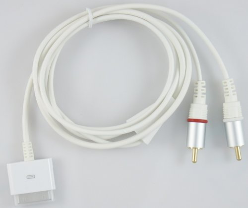 Audio Phono Cable for iPhone 3G / 3Gs / 4 / 4S - For All iPod Touch/Nano/Classic/Mini and iPad Models with OLD Dock connector - Line Out to 2 RCA - For Speaker/Dock/Amplifier