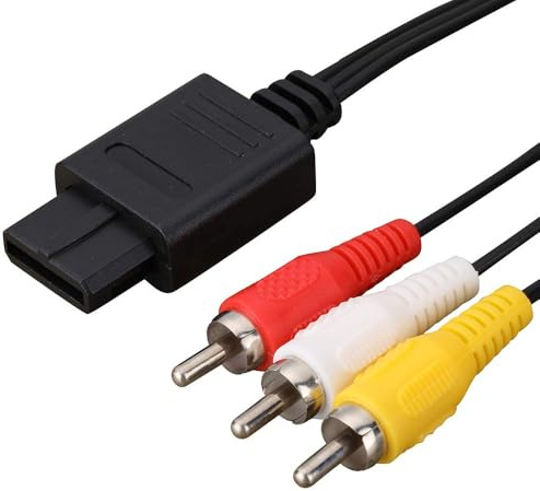 Câble AV vidéo composite compatible avec Nintendo 64/N64/GameCube/Super Nintendo SNES TV Game (1,8 m)