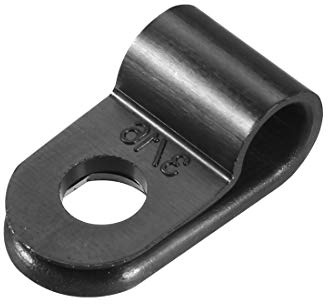 sourcing map Nylon R-type Serre Câble Agrafe Organisateur Cordon Clips pour Fil Management Attache Grillage Rigide Fixation 7.9mm 5mm 30Pcs Noir