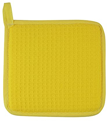 MAGIE DI CASA Presina in Nido d'Ape Zanzibar Made in Italy (Quadrata 18x18 cm, Giallo) (nella Foto Vedi Tutti i Colori Prodotti) Prezzo riferito alla presina Singola