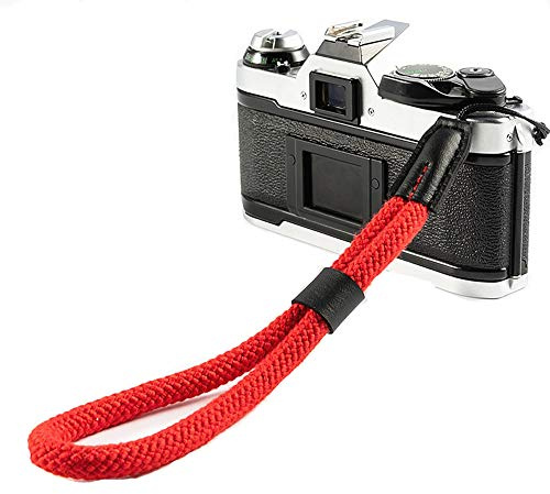 LXH Cotton Camera Wrist Strap, Adjustable Camera Strap Compatible With Nikon Canon Sony Pentax Minolta Panasonic Olympus (Red)