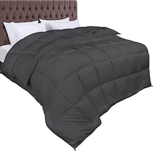 Utopia Bedding Piumone - Piumino Letto Matrimoniale - Trapunta 100% Microfibra in Fibra Cava - (Grigio, 220 x 240 cm-370 gsm)