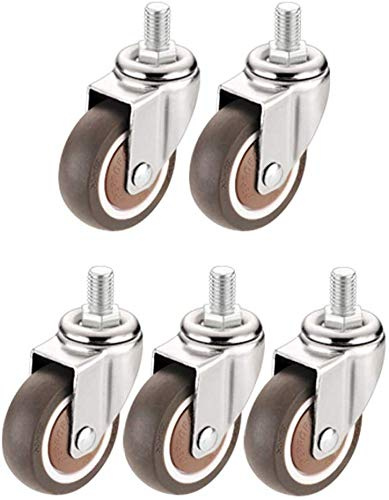 CLQya Rollen 5 Zeiten; Bürostuhl Rollen M10 Gewinde Silent Rubber Computer Stuhl Spiel Stuhl Universal Swivel Möbel Ersatzräder 1,5 '' 2 zoll 200Kg für Parkett Teppichfliesen -Schraube,2 Zoll