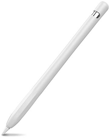 AHASTYLE Apple Pencil 1 Silikonhülle Ärmel, Weiß | Anti-Rutsch Schutzhülle Haut, Kabel Adapter Tether Hinzugefügt, Kompatibel mit Apple Pencil 1st Erzeugung
