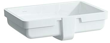 Laufen Living City lavabo encastrado desde abajo, con rebosadero, parte inferior acristalada, 490x310mm, blanco., H8124310001551