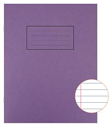 Silvine skolövningsbok fodrad med marginal – 48 sidor 203 x 165 mm [10-pack] lila
