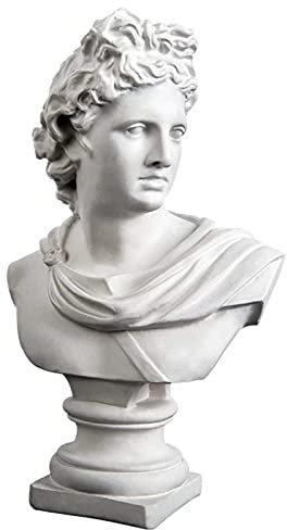GECOKU Apollo Büste Statue, 11 Harzkopf Büste Skulptur Statue, Apollo Büste Statue mit Anti-Rollover-Basis, verwendet für Home Office Desktop Dekoration Souvenirs