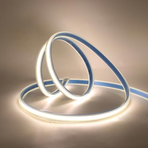 XUNATA Striscia LED COB 220V, Alta Luminosità 360 LED/m, IP65 Impermeabile, Ogni 50 cm di Taglio, Nastri LED Flessibile Luce (Bianco Naturale, 2m)