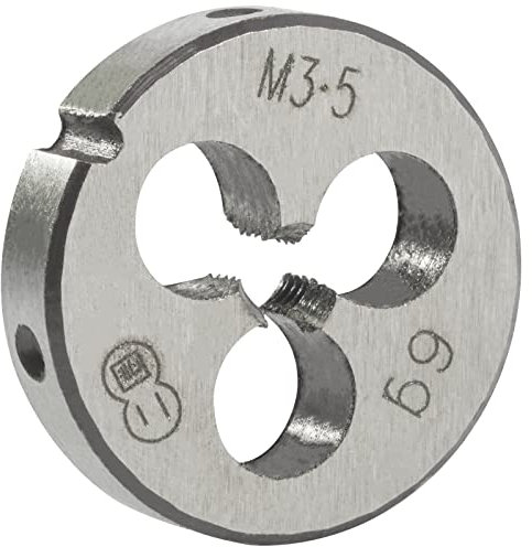 Aceteel M3,5 x 0,6 mm metrisches rundes Gewindeschneider, Rechtshänder, Maschinen-Schneideisen M3,5 x 0,6