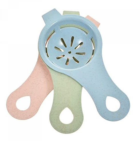 sourcing map 6 Pcs Egg Yolk Separate Spoon Plastic Egg White Separator Kitchen Cooking Baking Tool, 3 Colors