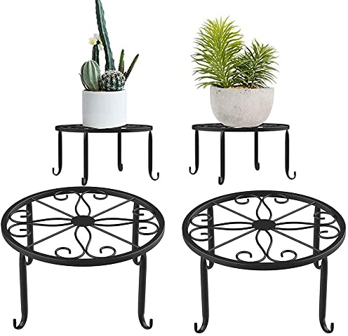 ZDDQ 2 Stücke Metall Pflanze Stehen, Blumenhocker Modern, Blumentopfständer, Metall Blumentopf Stände, Kann In Schlafzimmern, Wohnzimmern, Balkonen Und Außenbereich Verwendet Werden