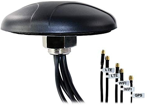 UniteCom 5in1 Heavy Duty Outdoor Combo LTE 4G 5G & Wi-Fi & GPS Antenna Combination Rugged Anti Vandal External Waterproof IP67 Combi - Buildings, Camping, Vehicle, Car, Caravan, Camper Van