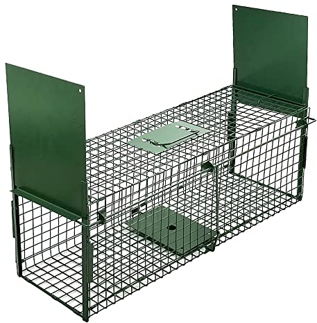 Qianruida Marderfalle Lebendfalle 80x26x26cm Kastenfalle Katzenfalle Kaninchenfalle Waschbärfalle Fuchsfalle Rattenfalle Fallen für Tiere Drahtfalle