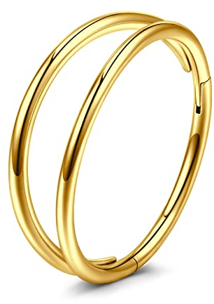 VFUN 20G 10MM Nasenring Piercing 316L Edelstahl Nasenpiercing Segmentring Septum Piercing Nasen Damen Conch Piercing Ring Helix Knropel Ohrring Hinged Clicker Nose Ring Gold