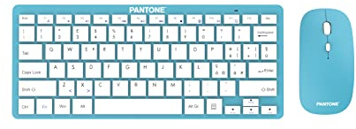 Celly, Tastiera con Mouse Linea Pantone, Tastiera e Mouse Wireless, Tastiera con Comandi Multimediali e Design Sottile, Mouse con Silent Click e Dongle Integrato, Installazione Immediata, Emerald Lake