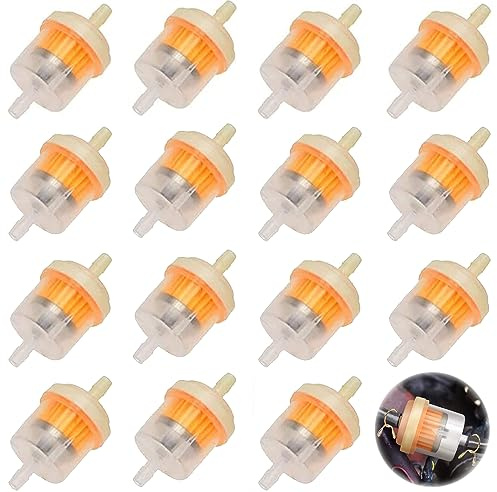 15 Stück Kraftstofffilter Benzinfilter Inline-Kraftstofffilter Universal-Flüssigkeitsfilter Motorrad-Kraftstofffilter mit Magneten für Rasenmäher Auto Motorrad Roller Passend für 6-8 mm Rohre