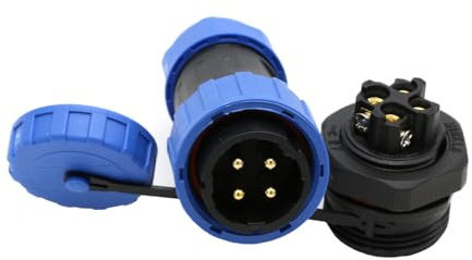ZBLZGP TY20 Connecteur étanche à 4 broches 25 A mâle femelle Connecteur de câble femelle sans soudure Raccord à vis pour panneau