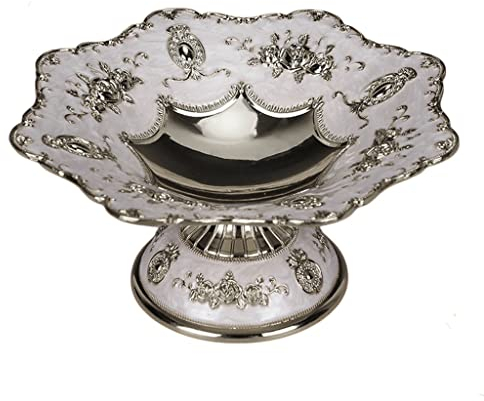 AVFORA Obstschale, Obstteller, Goldener exquisiter Obstteller, europäischer Gebäckteller, Metall-Obst-Snack-Teller, Heimdekoration, Dekoration, Obstkorb for Küchentheke, Obsthalter (Color : Silver)