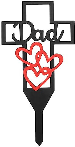 Sosoport Grabkreuzhaufen Erinnerungsgeschenke Schwarzes Metall Kreuz Dekorationen Outdoor-dekor Türdekoration Landdekor Vater Geschenke Papa Draussen Eisen Kreuz Garten