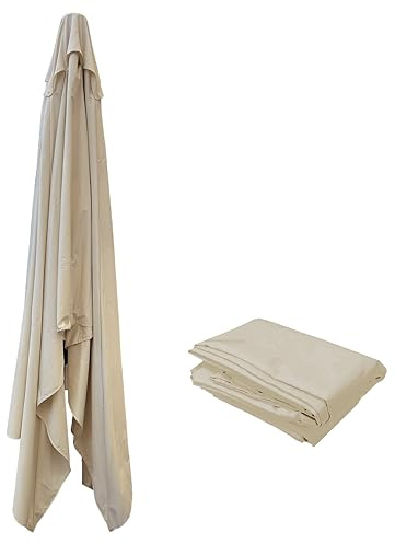 Greenwood - Telo di ricambio per ombrellone E 5037, 3X4m, antivento, poliestere 250 gr., colore: ecrù