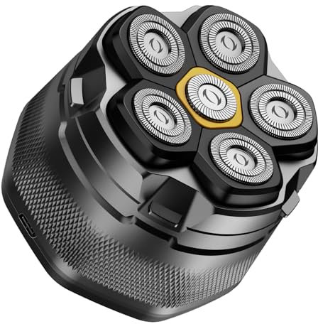 DOAO Rasoir Tete Chauve Homme, Rasoir Crane à Tête Rasée Étanche sans fil 2025, 6D Flexible Tête de Rasage, Tête Magnétique, Utilisable à sec et Sous L'eau, port USB-C (A6)
