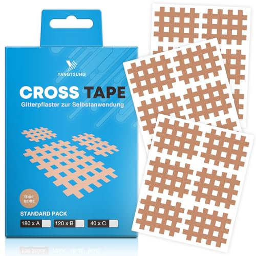 YANGTSUNG Cross Tape, 120 piezas, impermeable Grid Tape Crosstape, Fuerte Adhesivo Cintas Acupuntura, Parche Acupuntura, Acupuntura Trigger Pain Point