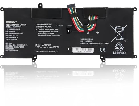 LUSONBAY VJ8BPS52 Laptop Battery Replacement For Sony VAIO S11 S13 S14 SX12 SX14 VJPG11C11N VJS132C11W VJS132C11L VJS132C11N VJS132C11T VJS112C VJS112C VJS52C JS13111C VJS141C VJS132C 7.6V 4.61Ah/35WH