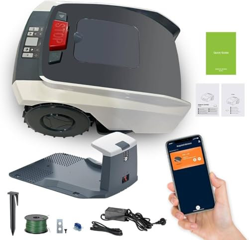 Robot tagliaerba automatico con navigazione GPS, taglia fino a 1500 m², pendenza del 30%, controllo APP con programmazione, taglio personalizzato, antifurto GPS, ricarica automatica