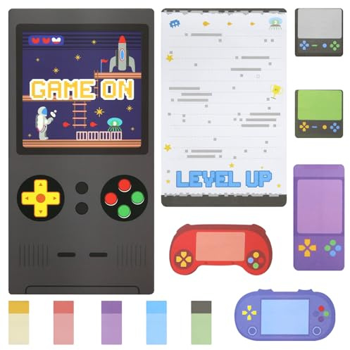 Videospiel Haftnotizen Set, 550 Blatt Game Controller Haftnotizen Tabs, Spiel Selbstklebende Notizen Memo Blöcke für Büro Schulbedarf