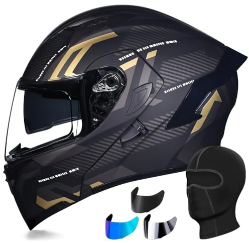 Motorradhelm Für Herren Motorrad Klapphelm, Helm Motorrad Mit DOT/ECE Zertifizierung Integralhelm Mit Doppelvisier Roller Moped Helm Modulare Helm, Für Motorradhelm Herren Damen