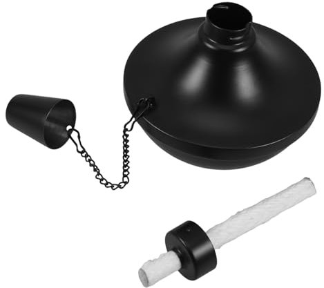 BESPORTBLE Lámpara De Aceite Recargable De Metal Tiki De Mesa Mecha y Tapa para Decoración De Jardín y Patio Exterior Halloween