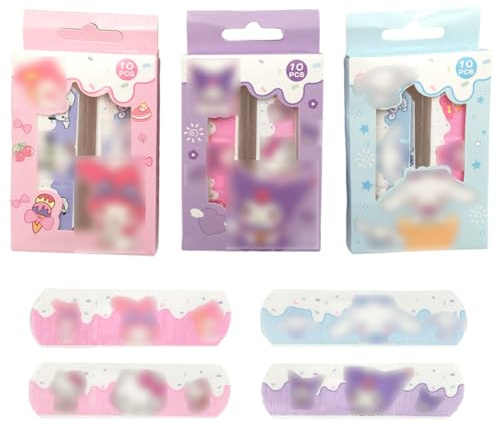 LQIOACU 30 Stück Kinderpflaster, Verschiedene niedliche Muster, Wasserabweisend, Pflaster Set für Mädchen und Jungs, Strips, bunte Pflaster