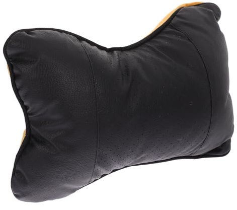 SOIMISS Auto Nackenkissen Pu Leder Schwarz Nackenstützkissen fürs Auto Nackenhörnchen Komfortabel Vielseitig Einsetzbar Nackenstütze für Lange Fahrten und Reisen
